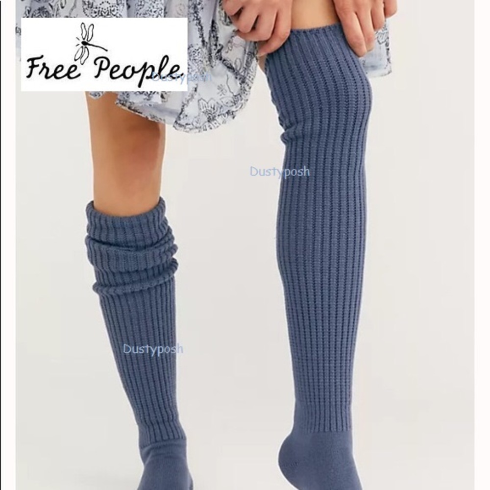 Free People Bulky Over The Knee Socks Boot Thigh Long Ribbed OTK Cozy Vintage - Picture 5 of 15